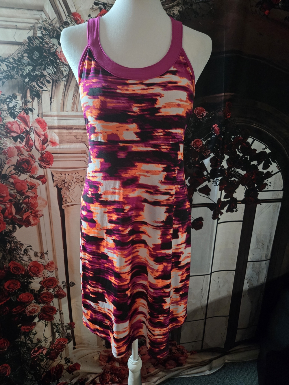 Tek gear Dry Tek, Pink, Orange & White Printed Racerback Mini Dress - Picture 1 of 2